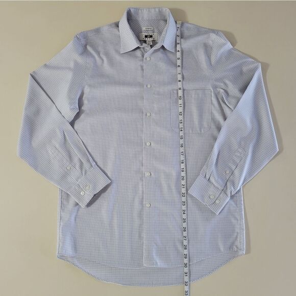 Joseph Abboud Modern Fit Spread Collar Dress Shirt, Gray Micro Check - Picture 4 of 12